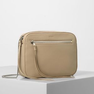 All Saints Chain Crossbody // Tan & Silver